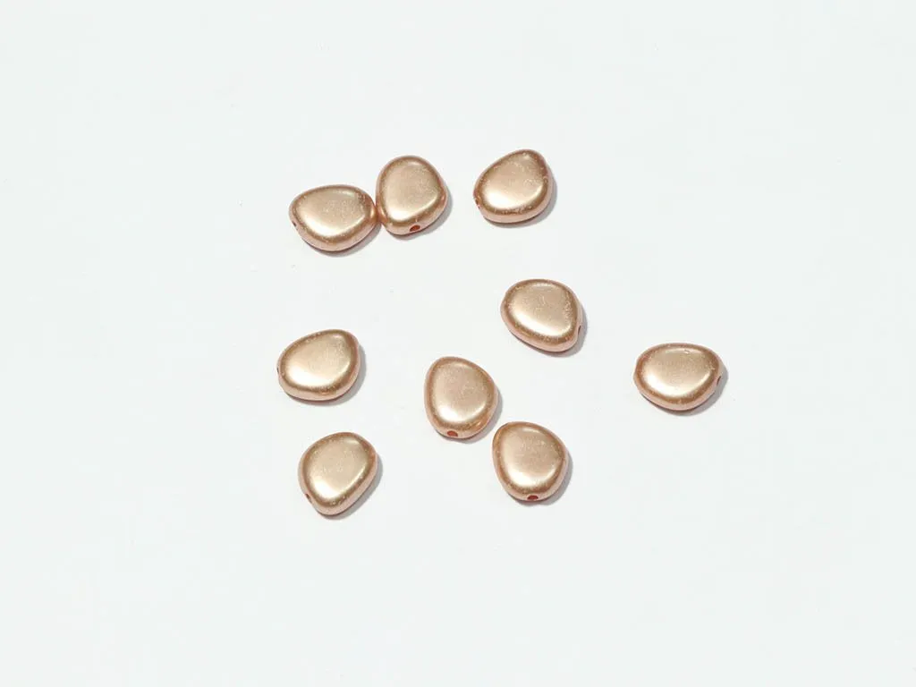 Golden Pink Uneven Drop Plastic Beads - 16x16 mm