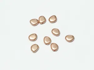 Golden Pink Uneven Drop Plastic Beads - 16x16 mm