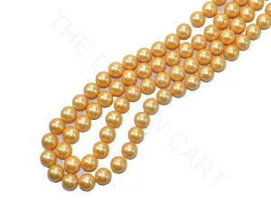 Golden Round Shell Pearls (10 mm)
