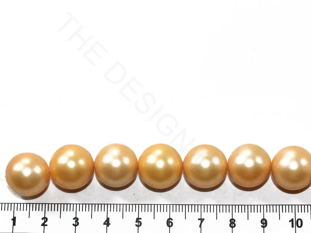 Golden Round Shell Pearls (12 mm)
