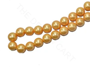 Golden Round Shell Pearls (14 mm)