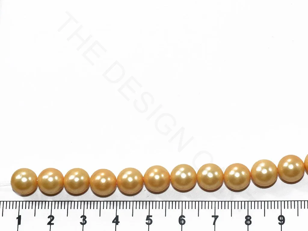 Golden Round Shell Pearls (8 mm)