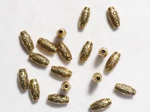 Golden Tube Designer Plastic Beads - 24x12 mm