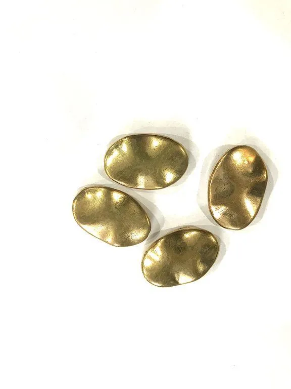 Golden Uneven Oval CCB Plastic Beads (28x19 mm)