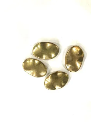 Golden Uneven Oval CCB Plastic Beads (28x19 mm)