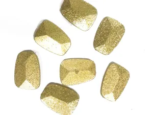 Golden Uneven Rectangular Plastic Beads