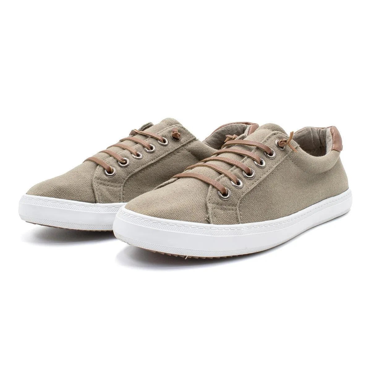Graceland Low-Top Sneakers Fabric Brown Colour For Men