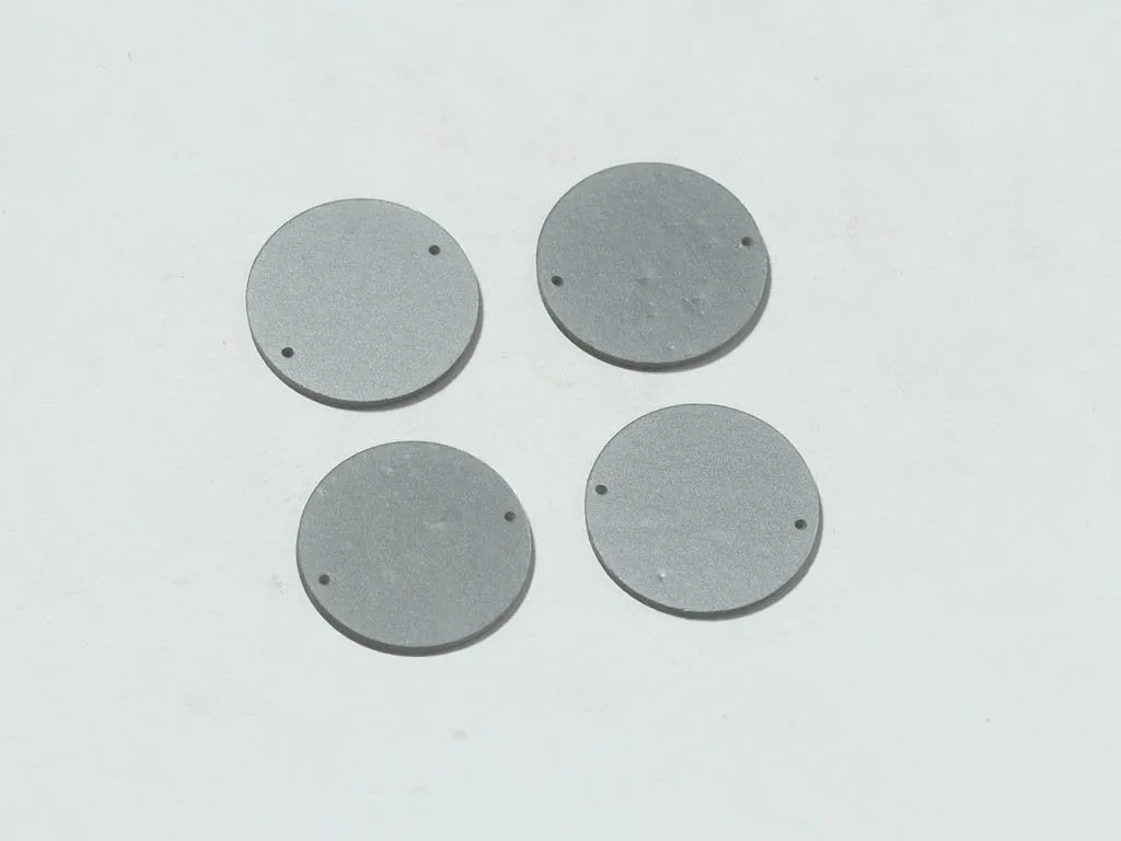 Gray Flat Circular Plastic Beads - 22 mm