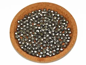 Gray Metallic Faceted Spherical Plastic Beads