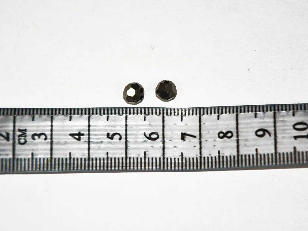 Gray Metallic Faceted Spherical Plastic Beads