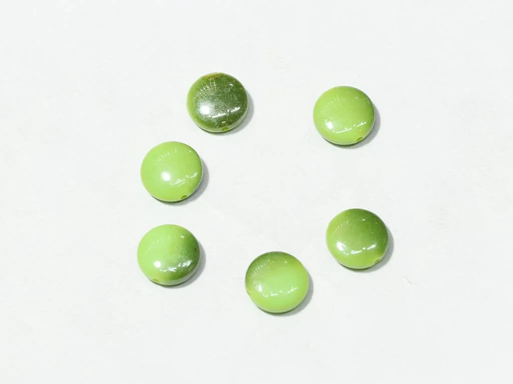 Green Designer Circular Plastic Beads - 15 mm