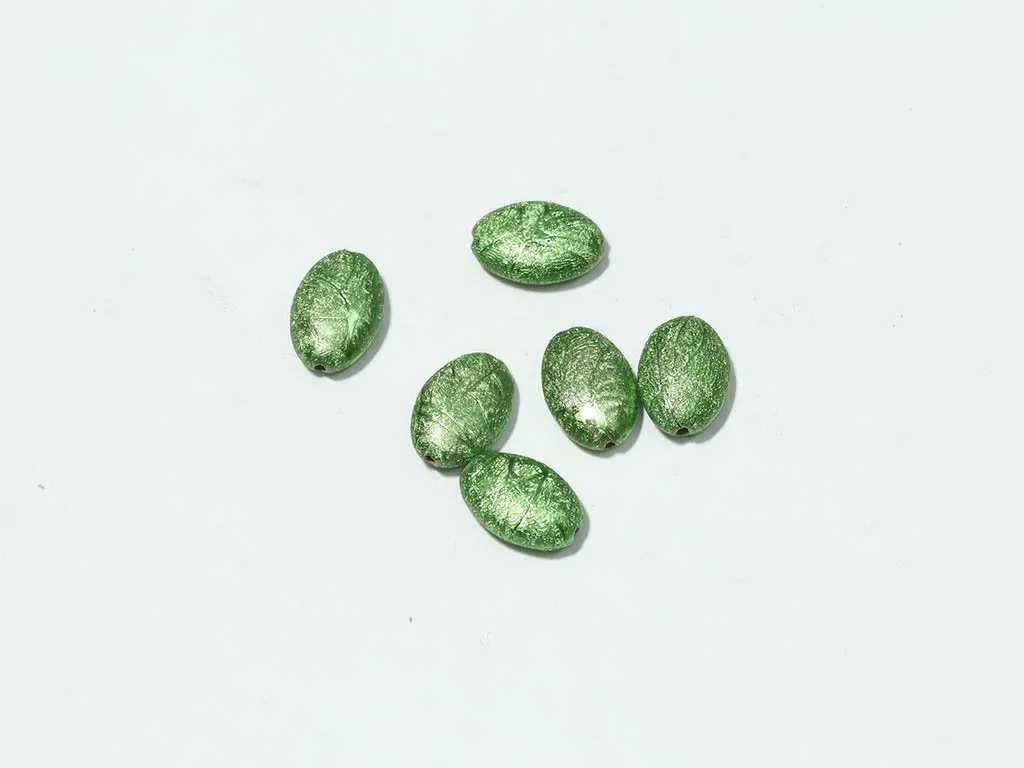 Green Designer Oval Plastic Beads - 20x14 mm
