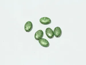 Green Designer Oval Plastic Beads - 20x14 mm