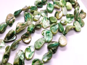 Green Designer Uncut Shell Beads
