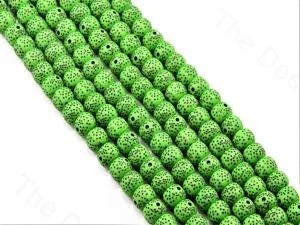 Green Plastic Printed Beads