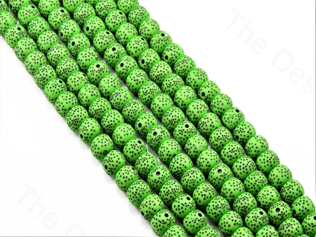 Green Plastic Printed Beads