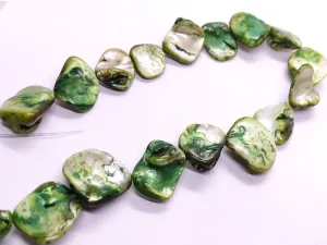 Green Uneven Designer Shell Beads