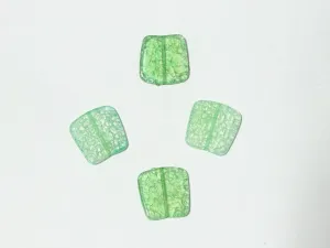 Green Uneven Square Plastic Beads - 28x28 mm