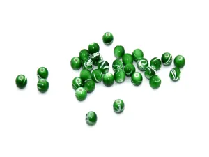 Green White Spherical Plastic Beads