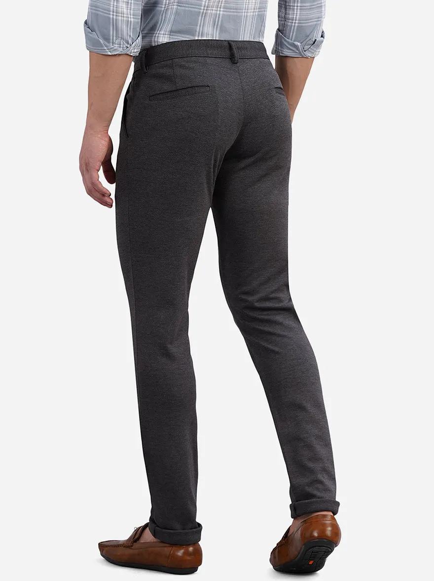 Grenis Black Solid Venice Fit Casual Trouser | JadeBlue