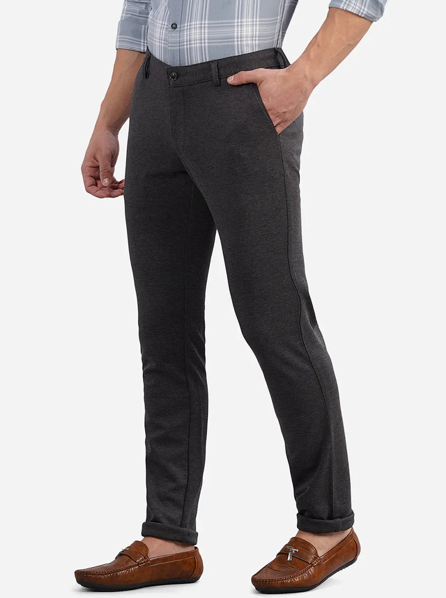 Grenis Black Solid Venice Fit Casual Trouser | JadeBlue