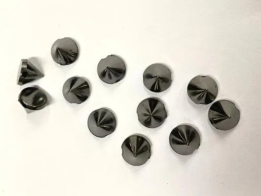 Gun Metal Gray Triangular Plastic Stud Beads- 10 mm