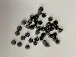Gun Metal Gray Triangular Plastic Stud Beads- 6 mm