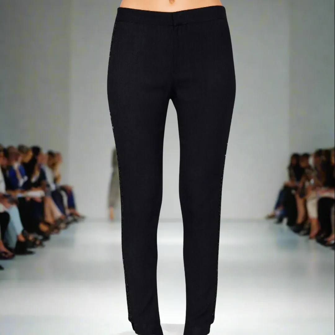 Hand Beaded Tuxedo Pants