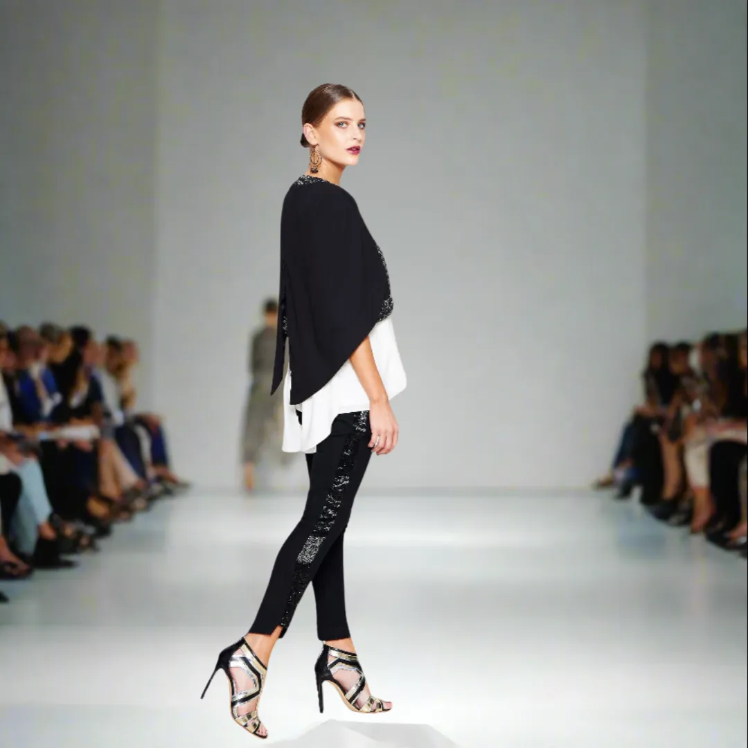 Hand Beaded Tuxedo Pants