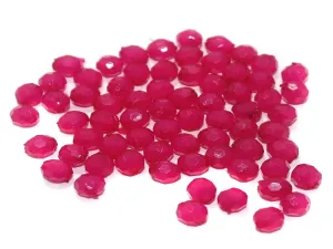 Hot Pink Rondelle Faceted Acrylic Beads