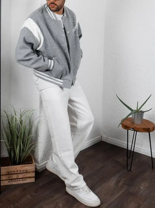 JUSTNOTAG Casual Street HipHop Print White Long Jeans