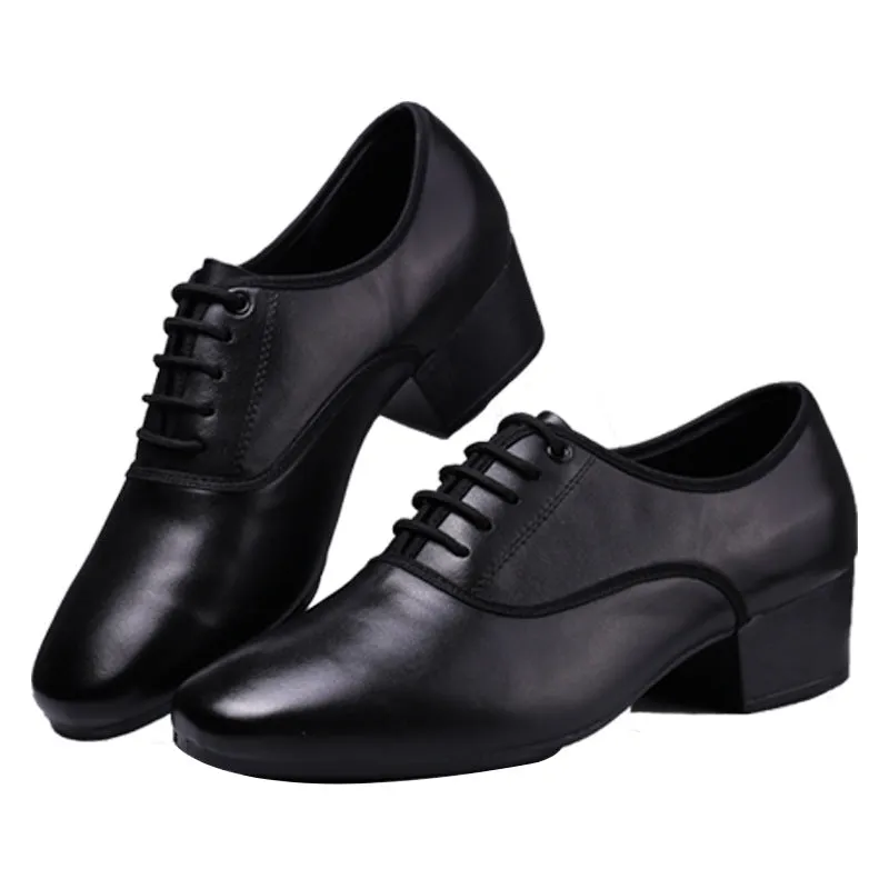 KCDANCE Men's Black Leatherette 3.5cm Heels Ballroom Dance Shoes Modern Dance Shoes