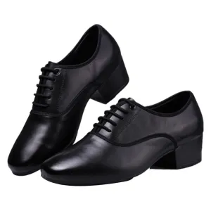 KCDANCE Men's Black Leatherette 3.5cm Heels Ballroom Dance Shoes Modern Dance Shoes