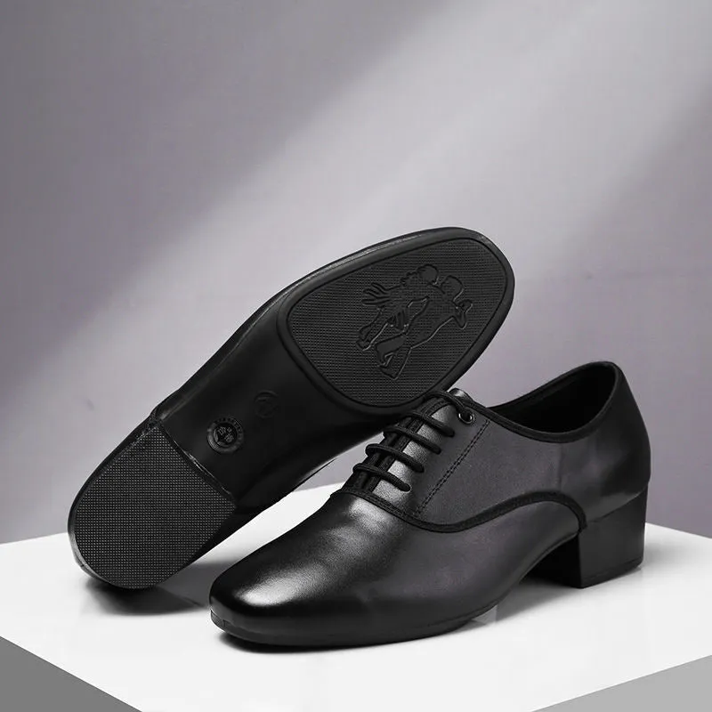 KCDANCE Men's Black Leatherette 3.5cm Heels Ballroom Dance Shoes Modern Dance Shoes
