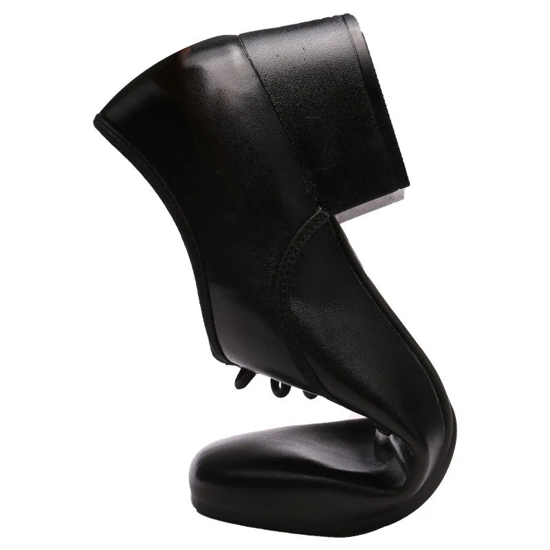 KCDANCE Men's Black Leatherette 3.5cm Heels Ballroom Dance Shoes Modern Dance Shoes