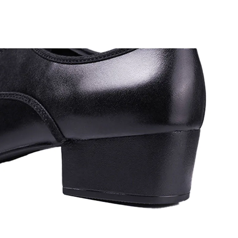 KCDANCE Men's Black Leatherette 3.5cm Heels Ballroom Dance Shoes Modern Dance Shoes