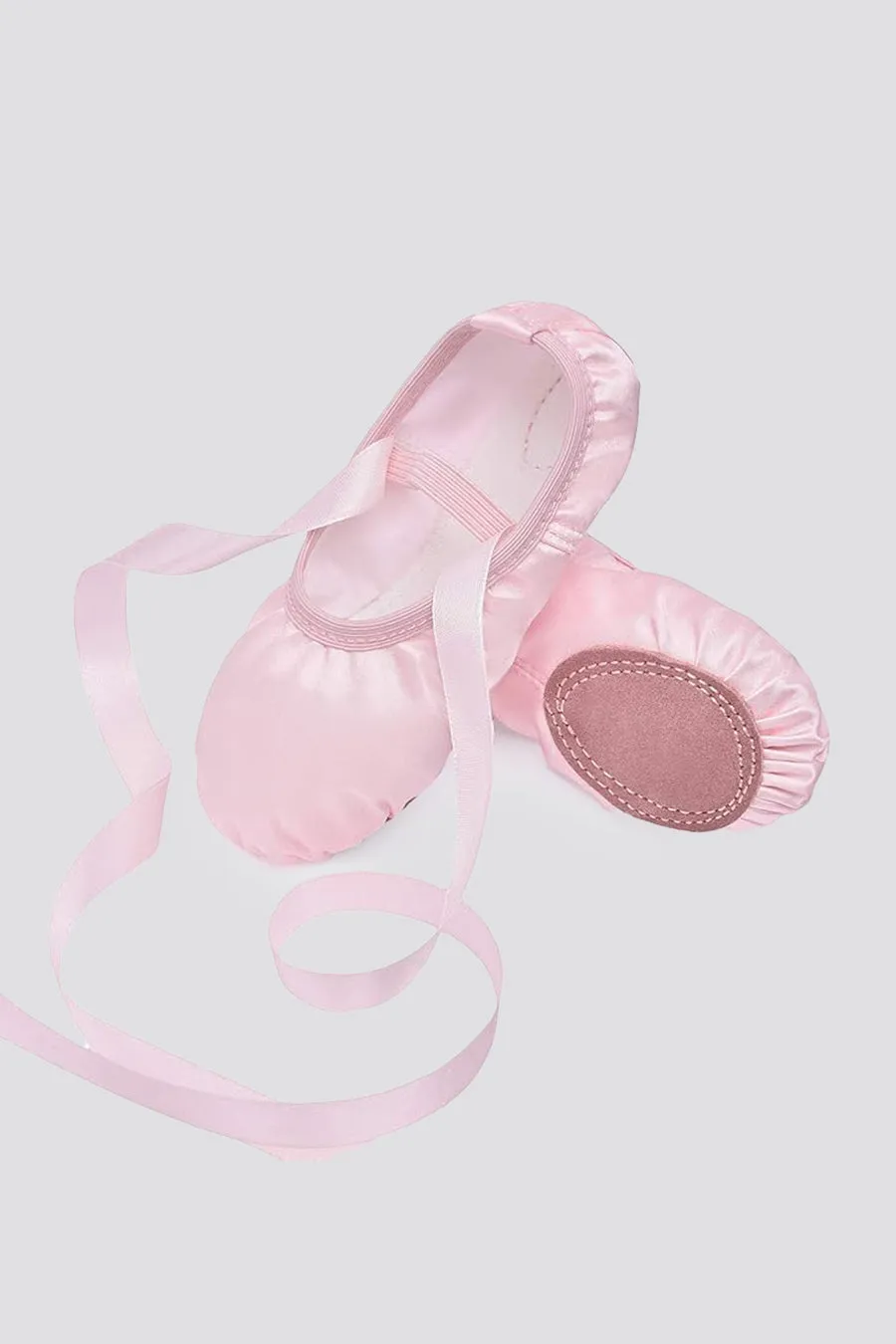 Kids Satin Ballet Shoes with Ribbon