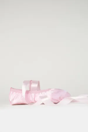 Kids Satin Ballet Shoes with Ribbon