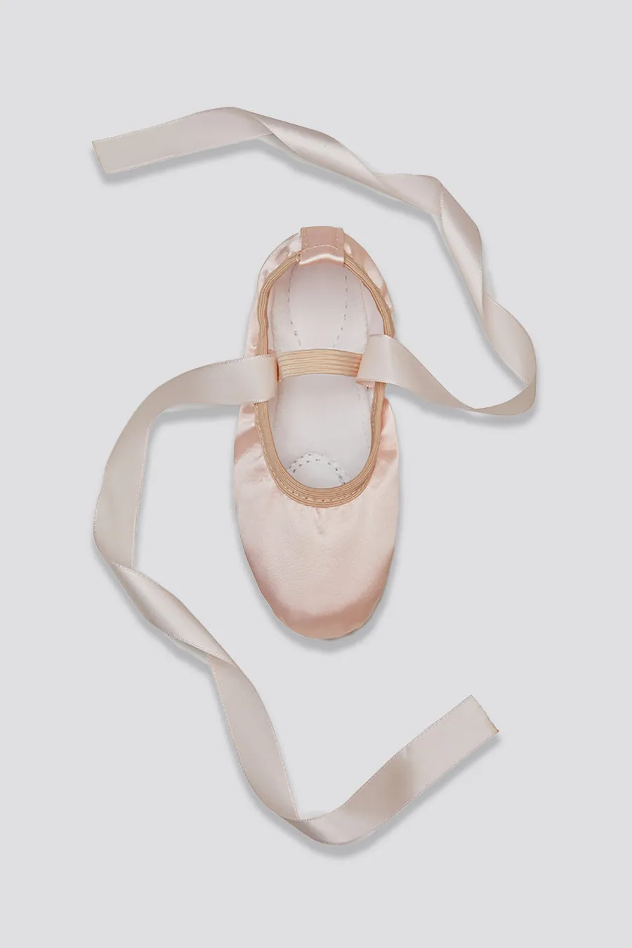 Kids Satin Ballet Shoes with Ribbon