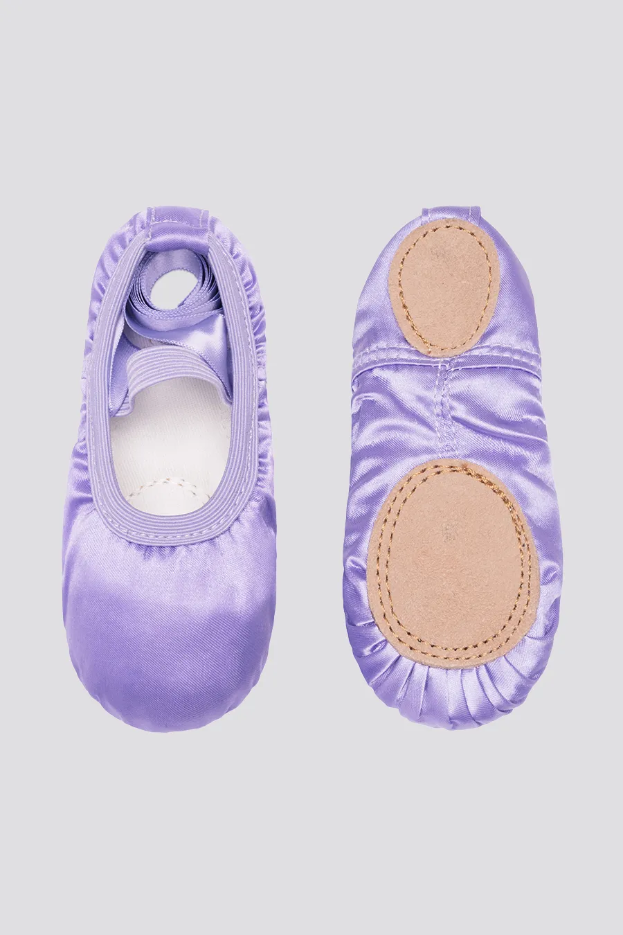 Kids Satin Ballet Shoes with Ribbon