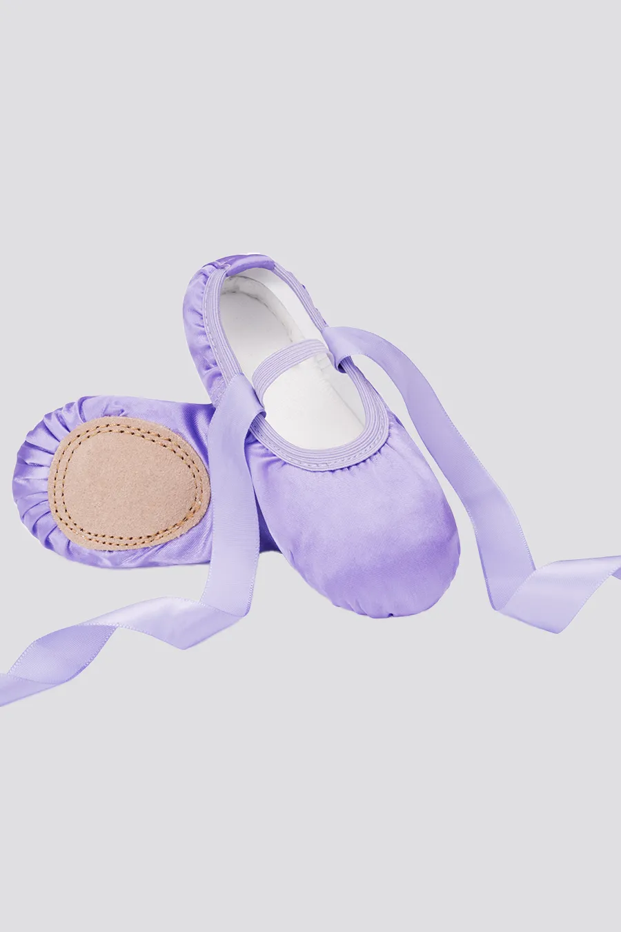 Kids Satin Ballet Shoes with Ribbon