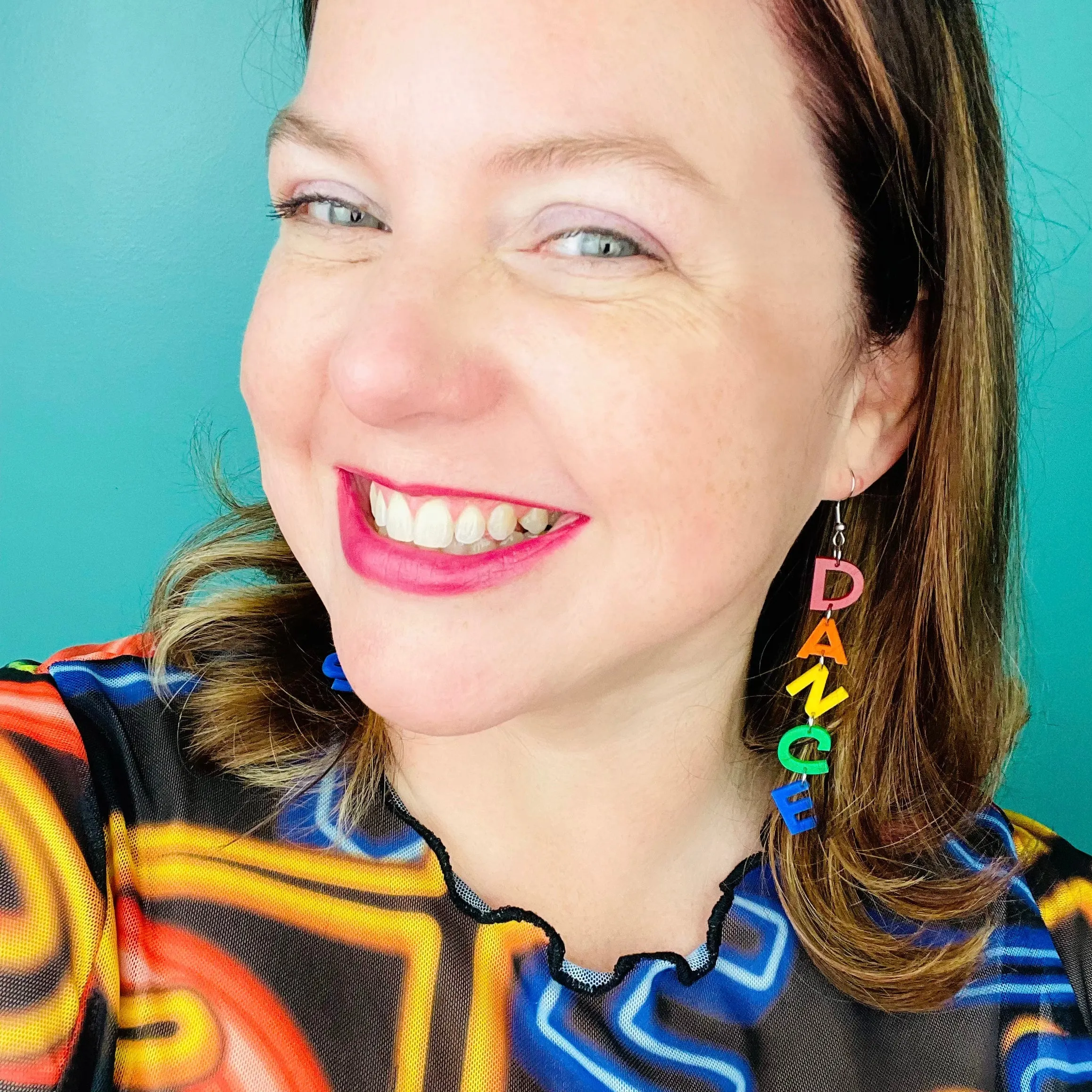 Let's Dance Rainbow Letter Earrings