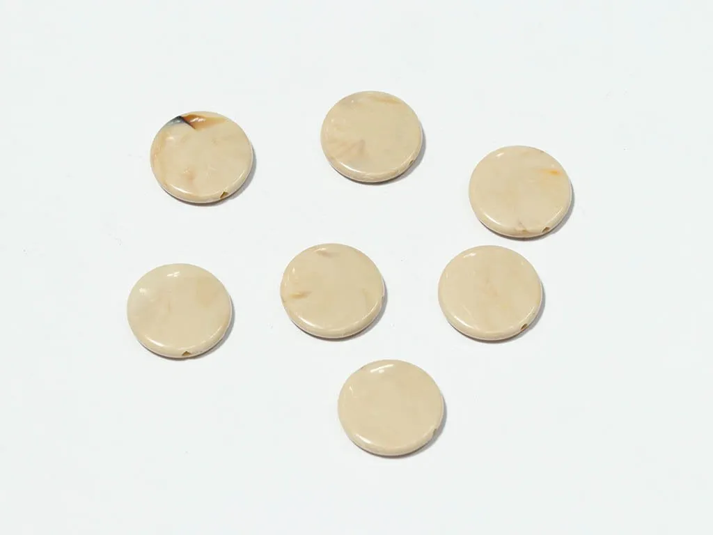 Light Beige Circular Plastic Beads - 20 mm