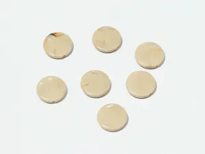 Light Beige Circular Plastic Beads - 20 mm