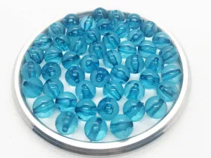 Light Blue Circular Plastic Beads- 8 mm
