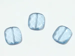 Light Blue Flat Rectangular Plastic Beads - 38x30 mm