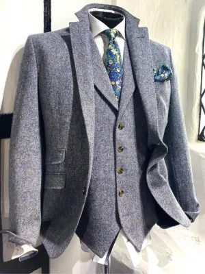 LIGHT BLUE TWEED JACKET