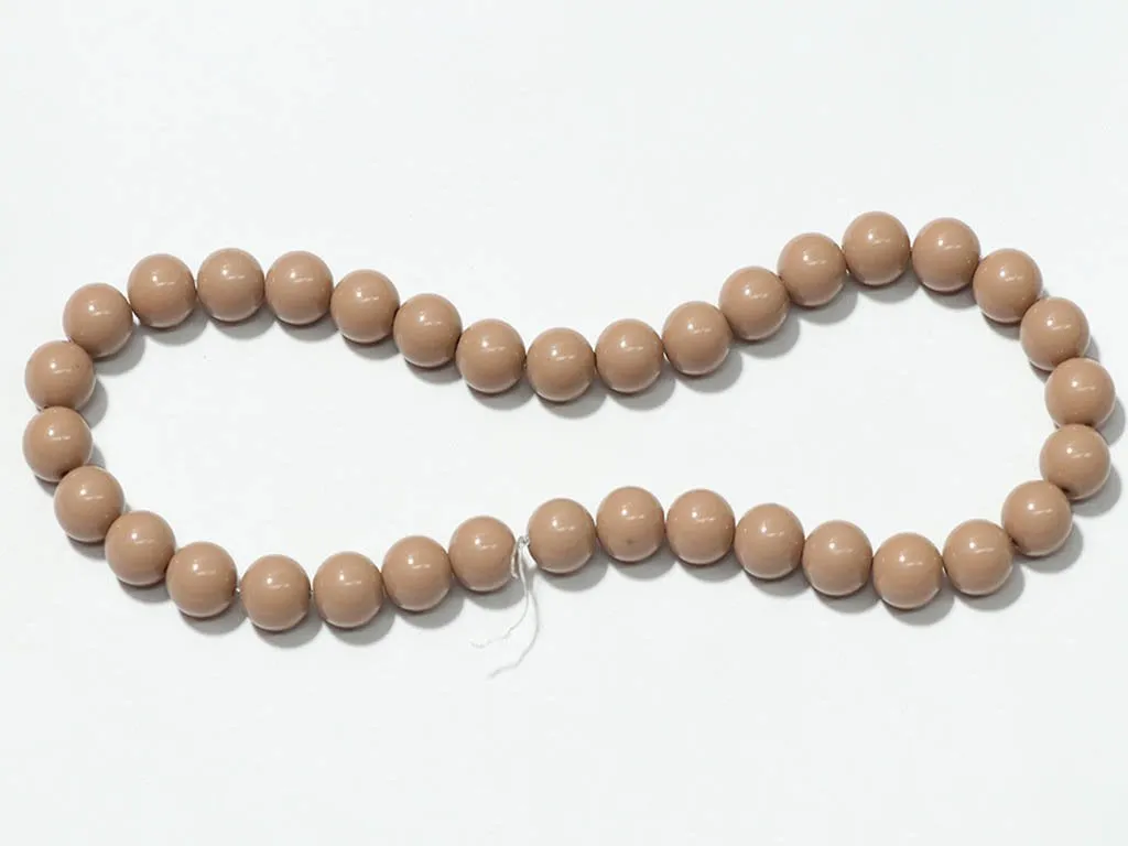 Light Brown Circular Plastic Beads - 12 mm