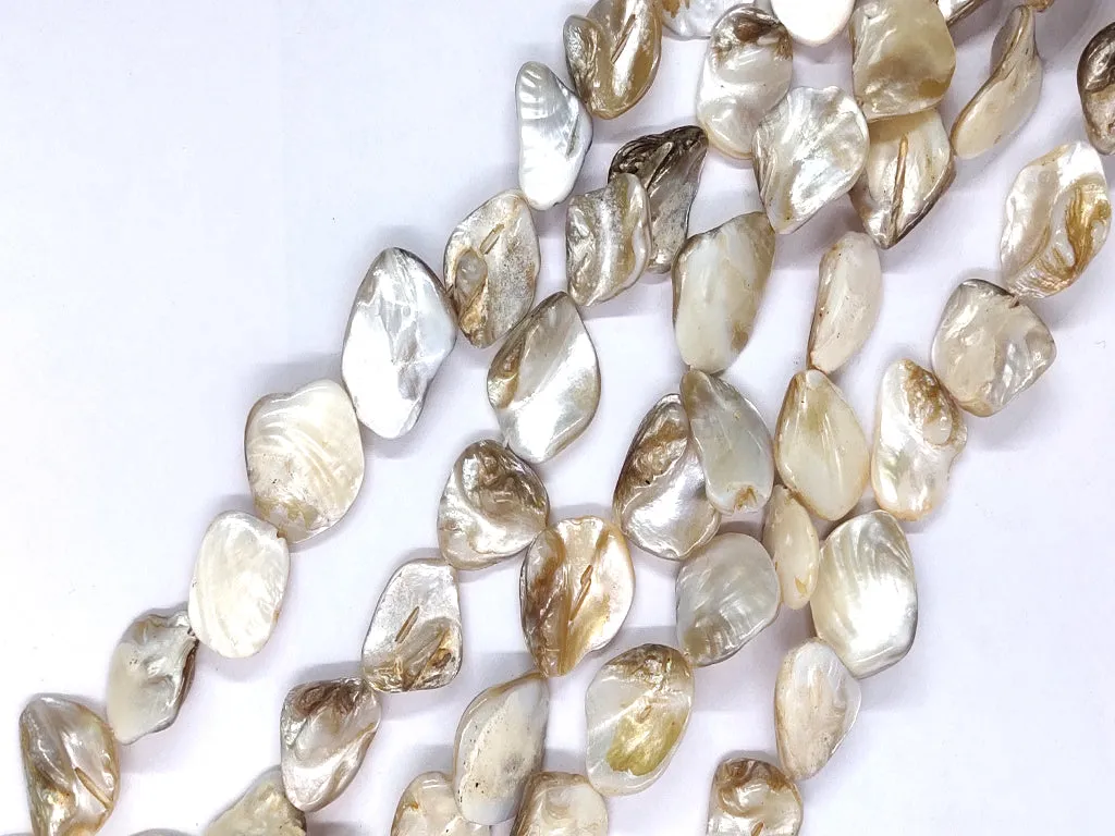 Light Brown Uncut Shell Beads