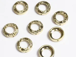 Light Golden Circular Ring Plastic Beads - 25 mm